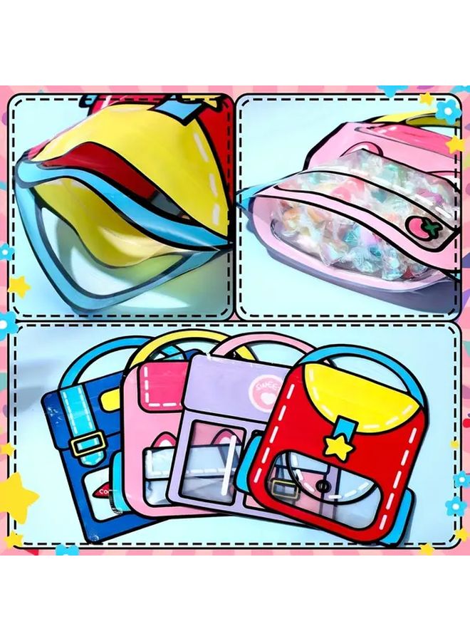 50pcs Colorful Clear Window Plastic Gift Bags Self Sealing Backpack Design For Snacks Candy Party - Image 5